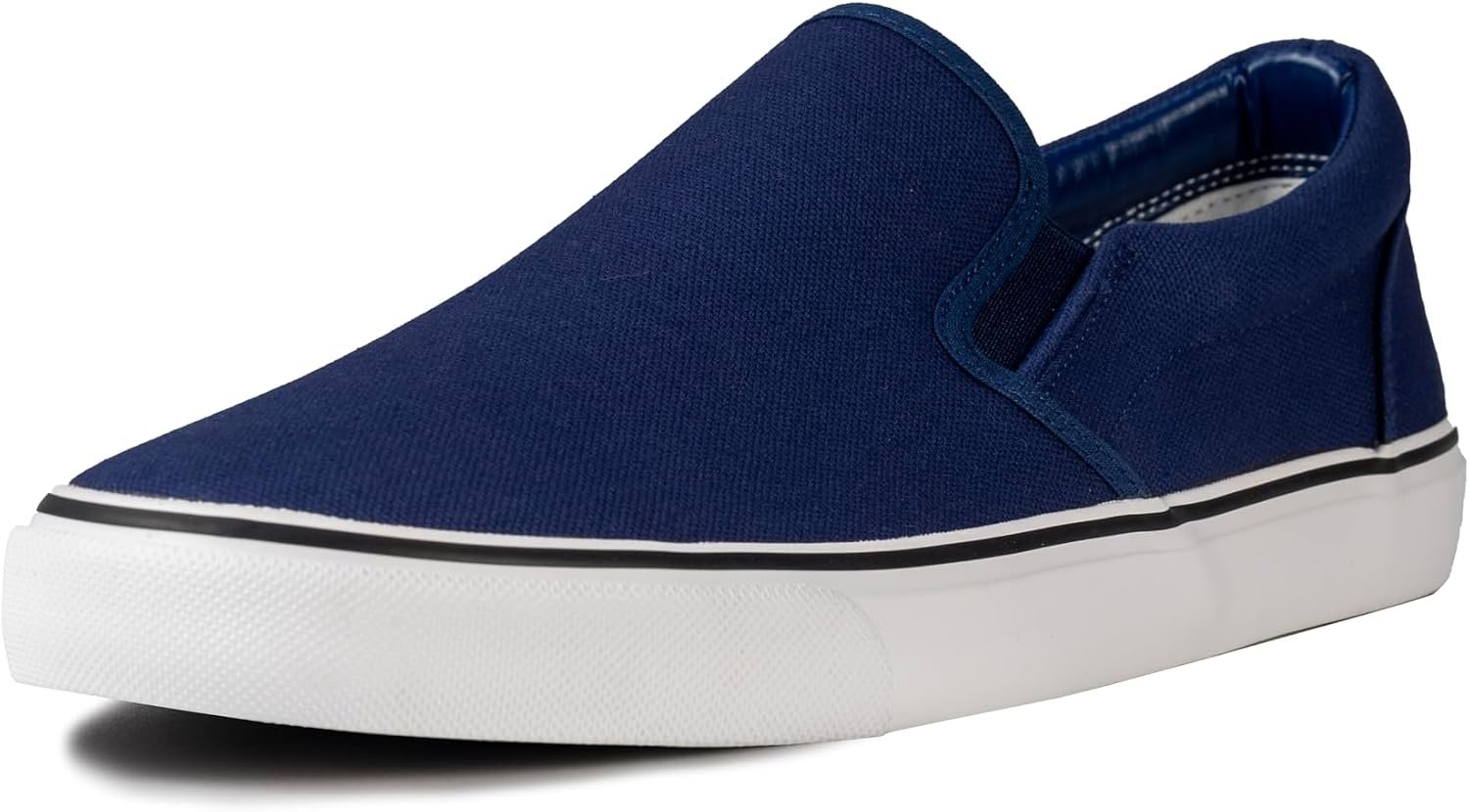 Men's Sneakers Classic Low Top Slip On Shoes Wide Canvas Skate Loafers Sneakers with Soft Insole Cal Dress Shoes for Men able Walking Shoes Slip on Sneakers for Men Image 2