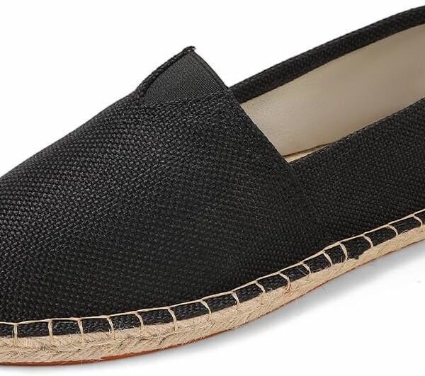 Closed Toe Canvas Slip on Flat Espadrilles Loafers for Men