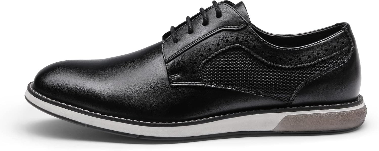 Men's Plain Toe Oxford Shoes Business Formal Derby Dress Sneakers Image 2