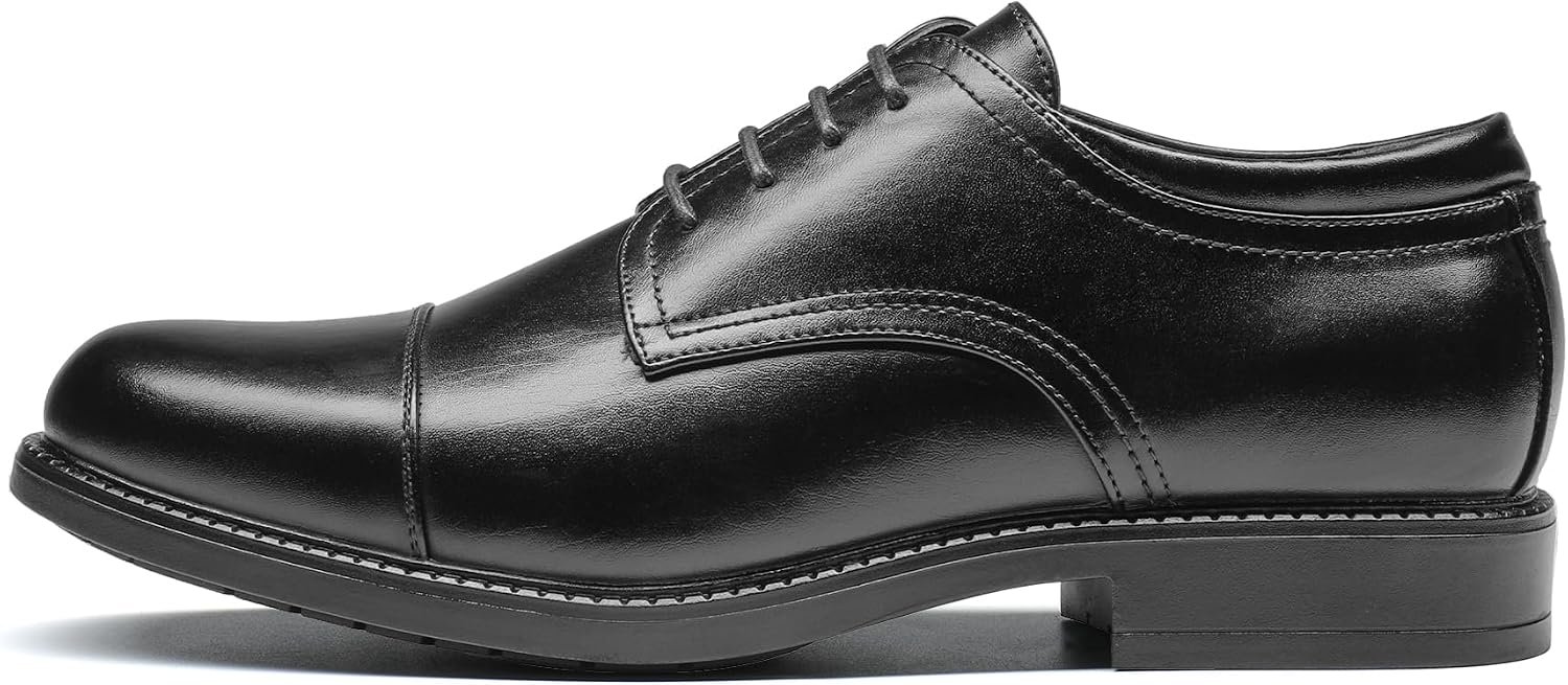 Men's Dress Oxford Shoes Classic Lace Up Formal Cap Toe Shoes Image 2
