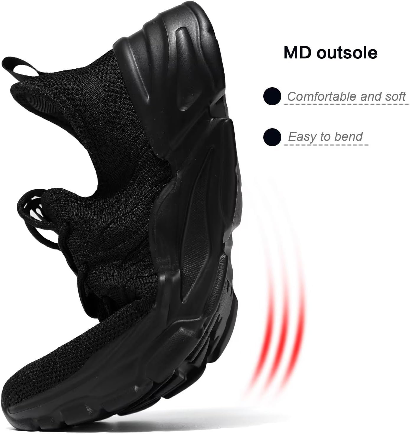 Mens Slip On Running Shoes Athletic Walking Trainers Lightweight Breathable Mesh Tennis Sneakers Image 2