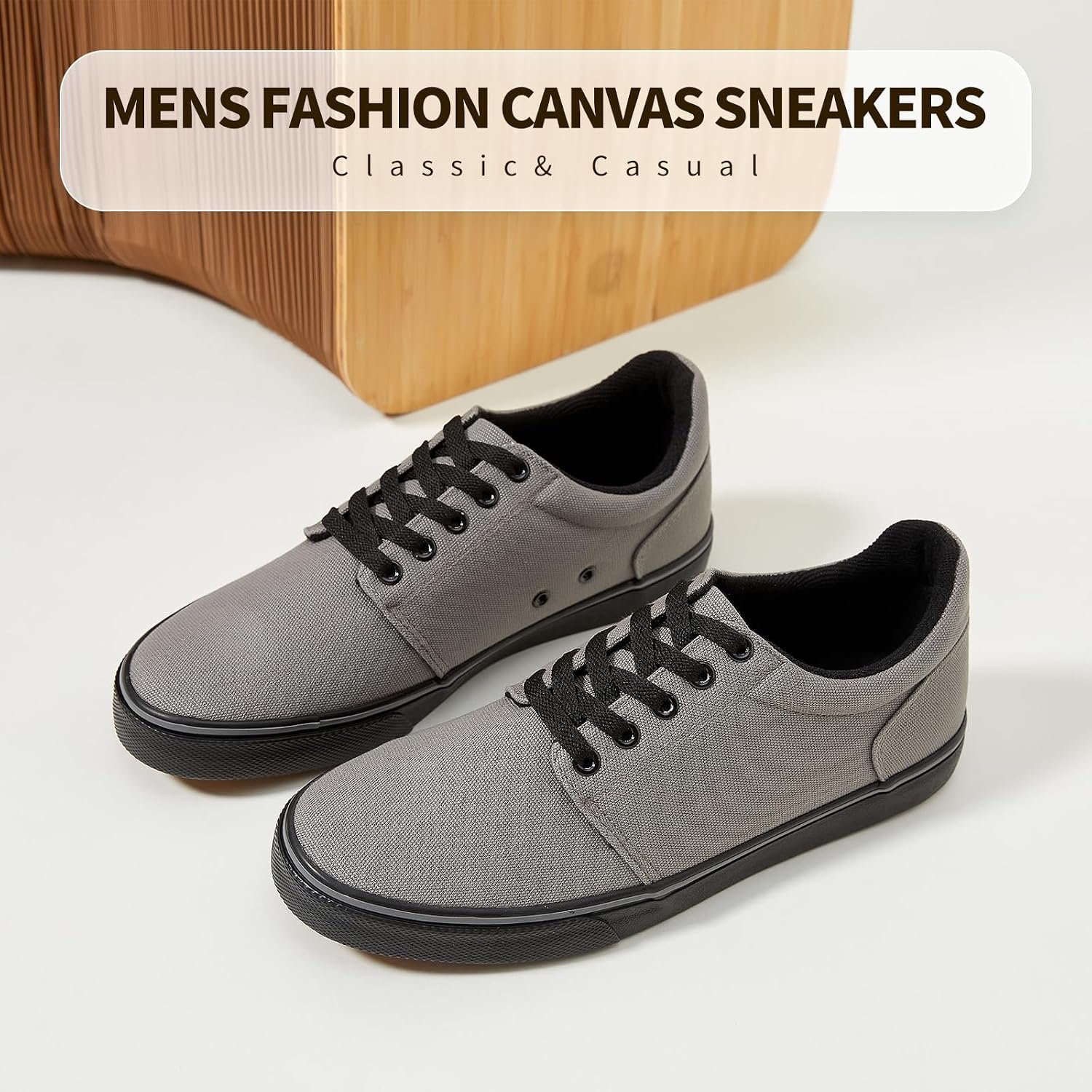 Mens Canvas Shoes Classic Men's Canvas Sneakers Low Top Tennis Shoes Lace up able Skate Casual Shoes Image 2