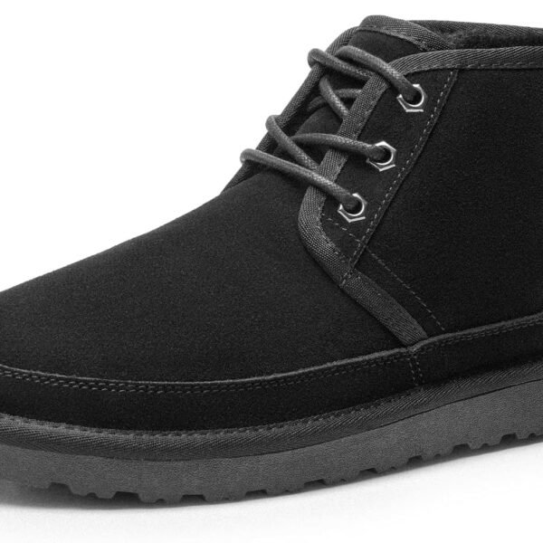 Men's Winter Snow Boots Cozy Suede Leather Cold Weather Warm Outdoor Casual Ankle Boots
