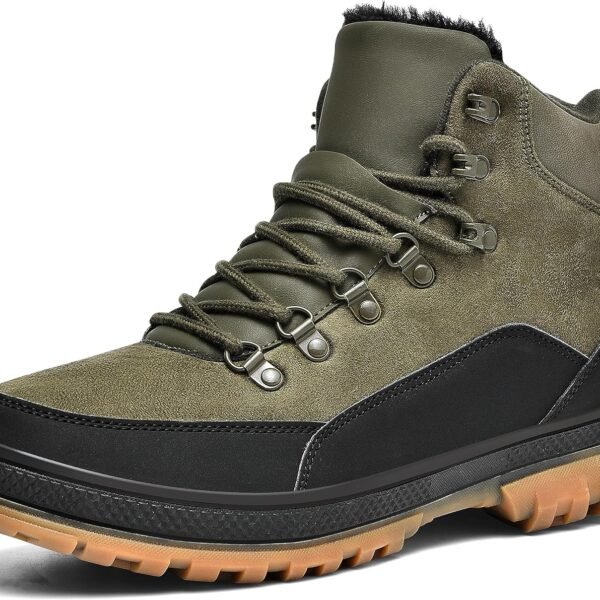 Men's Snow Boots Lightweight Waterproof Winter Boots Fur Lined Anti slip Cold Weather Shoes