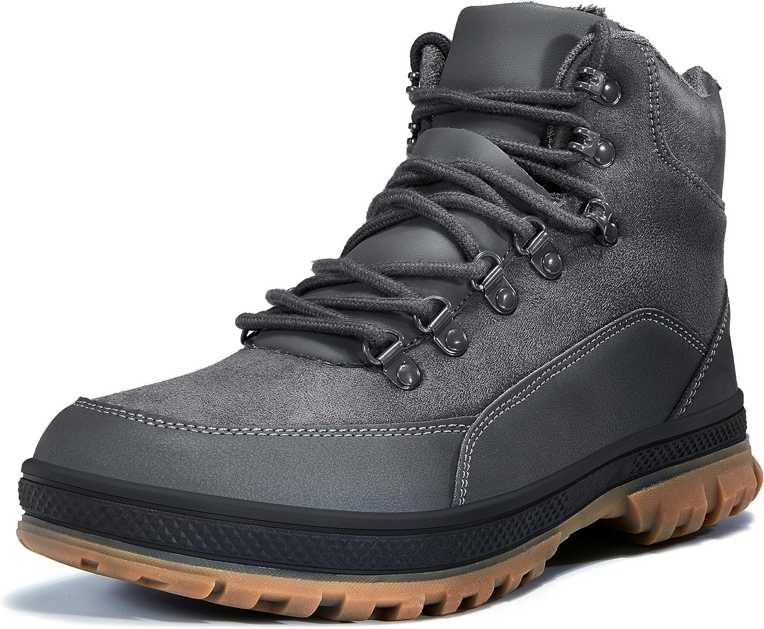Men's Snow Boots Lightweight Waterproof Winter Boots Fur Lined Anti slip Cold Weather Shoes